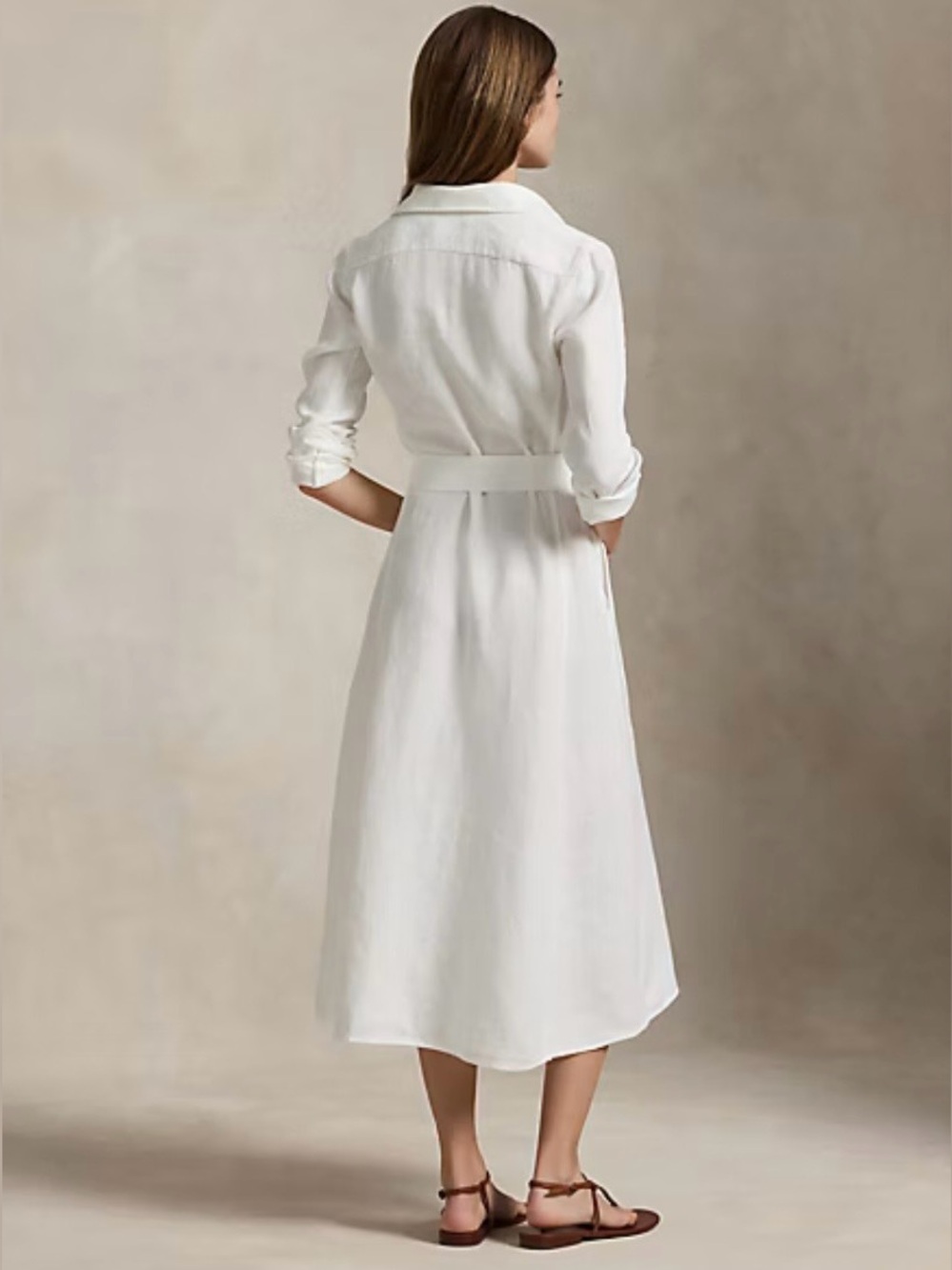 Polo Ralph Lauren Women’s Belted Linen Shirtdress White Sz 8 NWT - Picture 5 of 11